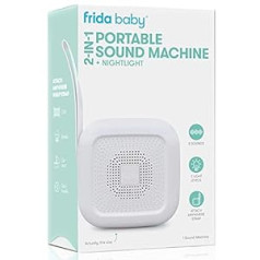 Frida Baby 2-in-1 Portable Sound Machine + Night Light with Soothing Sounds for Stroller or Car Seat with Volume Control