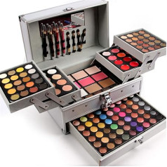 PhantomSky 132 Farben Lidschatten Palette Kosmetik Set mit Augenbrauenpuder, Rouge und gepresstem Puder – perfekts für den professionellen und täglichen Gebrauch