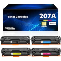 207A 207X Multipack MFP M283fdw Toner to Replace HP 207A 207X Color Laserjet Pro M255dw M282nw M283fdn M255nw M255 M282 M283 Black Cyan Yellow Magenta with Chip (1 x W2210A W222 Each) 111A 11A 212A