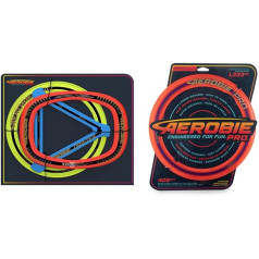 Aerobie Pro gredzens, Pro Blade gredzens un Orbiter bumeranga kombinētais komplekts pieaugušajiem un bērniem no 5 gadu vecuma un Pro lidojošā riņķa mešanas gredzens ar diametru 33 cm, oranžs, pieaugušajiem un bērniem no 5 gadiem