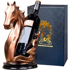 YINGAVERSAI Wine Bottle Holder Wine Racks Table Top Horse Statue as Home Kitchen Wine Cellar Decorative Storage Organiser, Horse Sculpture Horse Decor Horse Gifts for Girls Men Women