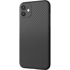 Black Rock — īpaši plāns oglekļa korpuss, piemērots Apple iPhone 11 I Aramid mobilā tālruņa korpusam, šķiedras vāciņš, bezvadu uzlāde, premium (melns)
