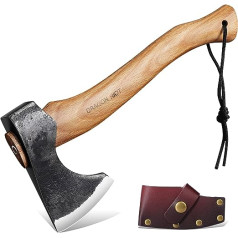 DRAGON RIOT cirvis cirvis izdzīvošana ar apvalku, cirvis koka kolonnas 33 cm rokas cirvis Sharp kempinga cirvis āra cirvis Mazs ar koka rokturi Vikingu cirvis Bushcraft cirvis Tēva dienas dāvanai