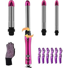 3-in-1 Curling Iron Automatic 360° Rotating Curling Iron Large Curls 32 mm 25 mm 19 mm, Automatic Hair Curler, Automatic Curling Iron for Long, Short Hair with LCD Display, 160-220°C