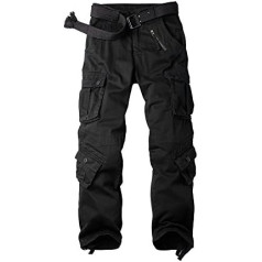 Aeslech Men's Cargo Trousers with 8 Pockets Regular Fit Cargo Trousers Cotton Trousers Leisure Trousers Hiking Trousers Trekking Trousers Outdoor Trousers for Men