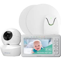 Babysense True Sleep HD video un kustības bērnu monitors — 5 collu HD video mazuļu monitors ar kameru un audio ar nakts gaismu un Babysense 7 mazuļa elpošanas monitors zem matrača — divi vienā