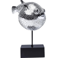 Kare Design Chrome Decorative Fish Statue on Base