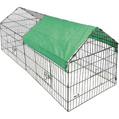 MaxxPet Playpen Rabbit Metāla āra sētiņa Rabbit Hutch 220 x 85 cm Noņemams jumts + Brezenta UV aizsardzība iesk.