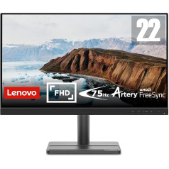 Lenovo L22e-30 54,61 cm (21,5 collas, 1920 x 1080, Full HD, 75 Hz, WideView, pret atspīdumu) monitors (VGA, HDMI, 4 ms reakcijas laiks, AMD Radeon FreeSync) Melns