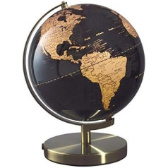 Mascagni Globe pasaules karte Varš uz pamatnes Melns D 25 cm Metāla pamatne