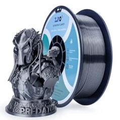 ZIRO Silk PLA 1,75 mm kvēldiegs, 3D printera zīda PLA sērijas kvēldiegs 1,75 mm 1 kg, diametra pielaide +/-0,03 mm, sudraba melns