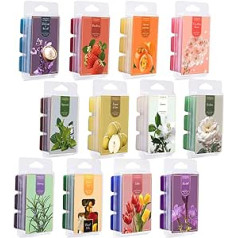 Amzeeniu Scented Wax Melts Scented Wax Cube, 100% Soy Wax Room Fragrance Scented Candle, Pack of 12, Various Fragrances, Gift Set for Room Fragrances, Weddings, Birthday, Valentine's Day, Christmas,