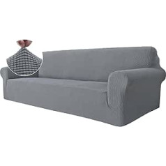 Ystyle elastīgs dīvāna pārvalks 4 vietīgs, elastīgs dīvāna pārvalks ar roku balstiem, žakarda dīvāna pārvalks, neslīdošs, mazgājams dīvāna pārvalka aizsargs suņiem mājdzīvniekiem, pelēks Claro