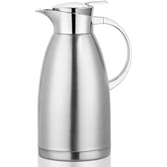 2.3 Litre Stainless Steel Thermal Carafe, Double Walled Insulated Vacuum Insulated Coffee Pot with Push Button Top, Many Hours of Heat and Cold Retention, for Coffee, Milk, Tea, Drinks, Juice, etc