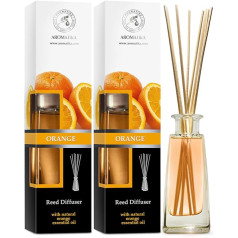 Istabas smaržu difuzors Apelsīns 2x100 ml - Istabas aromāts ar dabīgu apelsīnu ēterisko eļļu - Difuzors ar kociņiem - Aromterapijas difuzors - Boutique - Restorāns - Istabas aromāts - Niedru difuzors