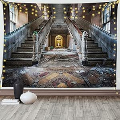ABAKUHAUS rustic gobelēns un gultas pārklājs, pamesta opera, mīksta mikrošķiedras auduma sienas dekorācija guļamistabai, 230 x 140 cm, brūns bēšs