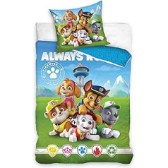 Viacom Paw Patrol gultas veļas segas pārvalks 135 x 200 cm 80 x 80 cm, kokvilna, zila (PAW195012-4)