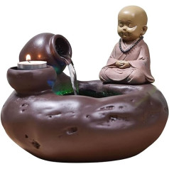 Médina Zen'Light Natural Jarre Buddha Statue Removable Bright Colourful LED Home Decoration in Motion Gift Idea Height 40 cm