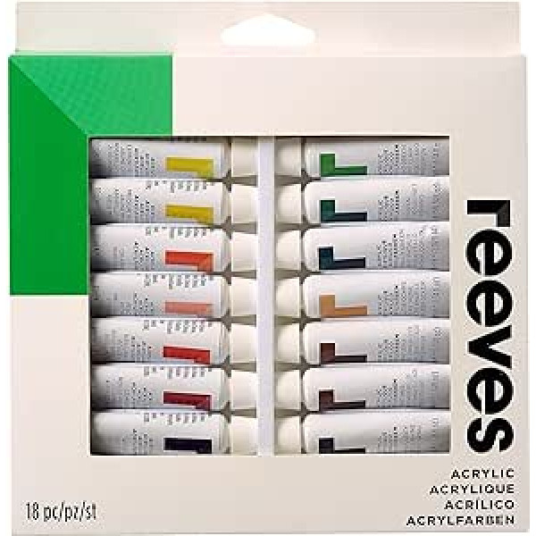 Reeves Acrylic Paint, Lightfast, Highly Pigmented, Strong Colour Power, 75 ml Tube