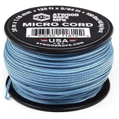 Atwood Rope MFG Micro Utility Cord 1.18mm x 38m Atkārtoti lietojama spole | Taktiskās neilona/poliestera makšķerēšanas piederumu rotaslietas, kempinga piederumu izgatavošana