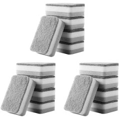 Cabilock 15 Pieces Cleaning Sponge Kitchen Pot Sponge Kitchen Sponge Scourer Cleaning Sponge for Car Grill Dish Pan Pot Grey