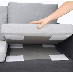 4 x White Non-Slip Cushion with Velcro Straps for Couch Cushions Slipping 15cm x 15cm