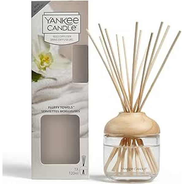 Yankee Candle Reed aromāta difuzors, pūkaini dvieļi, 120 ml, līdz 10 nedēļām noturīgs aromāts