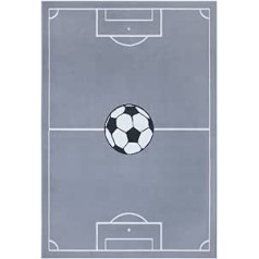 Hanse Home Home Adventures Children's Football Rug, Short Pile Rug, Boys and Girls, Play Mat, Modern Pitch Football Rug for Children's Room, Playroom - 80 x 150 cm, Mouse