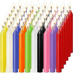 Giftpot 60 Small Tapered Candles, Candle for Birthday Train, Chimes, Magic, Birthday, Valentine's Day (10 Colours)