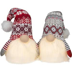 Brandsseller Gnome Couple Set Christmas Gnome Christmas Decoration Figure LED Illuminated