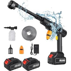 Battery Pressure Washer, Mobile Pressure Washer with 6-in-1 Multi-Spray Nozzle, 45 Bar/21 V Pressure Washer with Foam Jug/5 m Hose for Car Washing/Garden/Pet/Carpet Cleaning