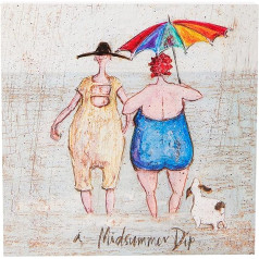 Sam Toft 'A Midsummer Dip' koka sienas māksla, 20 x 20 cm