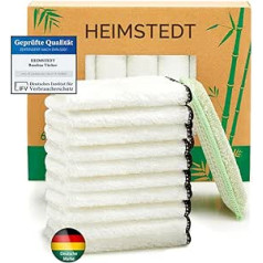 HEIMSTEDT® bambusa lupatiņas baltas (10. iepakojumā) — ilgtspējīgas bambusa lupatiņas visu virsmu tīrīšanai bez svītrām