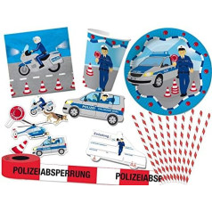 67 Piece Party Set Police Themed Party For 8 Children's Party tableware & Accessories