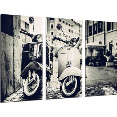 ref.26307 Sienas attēls - Vintage Vespa motocikli - 97 x 62 cm - XXL formāts - Mākslas izdruka