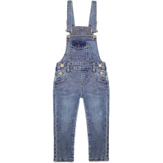 KIDSCOOL SPACE Slim fit jeans for baby and little boys, fashionable jeans overalls with torn bib pockets