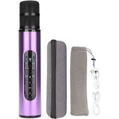 Septpenta bezvadu Bluetooth karaoke mikrofons, četri skaņas efekti, piecas maģiskas skaņas, pārnēsājams rokas mikrofons, akustiskā atcelšana ar vienu klikšķi ballīšu automašīnas mājas KTV (violeta)