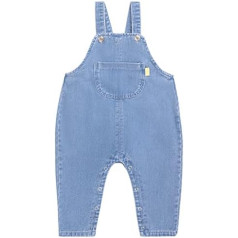 Camilife Baby Kleinkind Kinder Jungen Mädchen Basic Denim Latzhosen Overall Baumwolle Jeans Hose mit Hosenträger - Einfarbig Classic Hellblau Jeans Größe 80/86/92/98/104