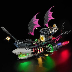 cooldac LED gaismas komplekts Lego 71469 Dreamzzz Nightmare Shark Ship, Creative Decorative Lights Set Saderīgs ar Lego Dreamzzz 71469 Nightmare Shark Ship celtniecības bloku modeli, Nav iekļauts Lego komplektā