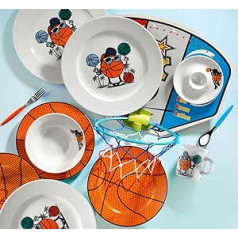 Bērnu porcelāna trauku komplekti, bērnu trauku komplekti, bērnu porcelāna šķīvis - bļoda - junioru krūze - olu krūzes komplekti, bērnu porcelāna trauku komplekti (basketbols)