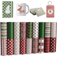Lucky Goddness Christmas Transfer Ink Sheets Snowman Red Green Cricut Cup Press Heat Press Machine for T Shirt Cup Bag Orange Black 16 Sheets 4.5 x 12 Inch