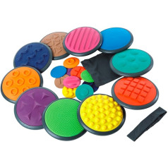 Sport-Tec Tactile Discs Complete Set, Sensory Trainer, Feeling, Touch Game, 20-Piece