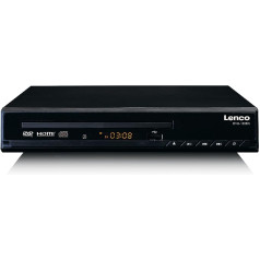 Lenco DVD-120 DVD Player - HDMI and SCART Connection - USB Playback - MP3, MPG, MPEG4, AVI - Audio and Video Out - Remote Control - Black, DVD-120BK, Compact