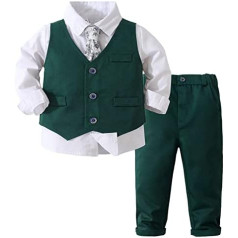 Zaldita Baby Boys Clothing Set Festive Long Sleeve Shirt + Vest + Tuxedo Trousers Gentleman Clothing Set Birthday Party Wedding