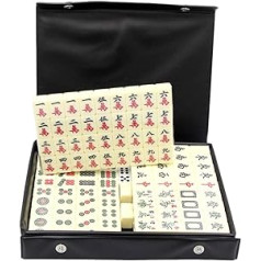 Amosfun 1 Set Travel Small Mahjong Tradicional Chinese Version Game Mah-Jongg Toy