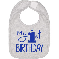 Babylätzchen zum ersten Geburtstag, handgefertigt, niedlich, für Jungen und Mädchen - Grau - Einheitsgröße