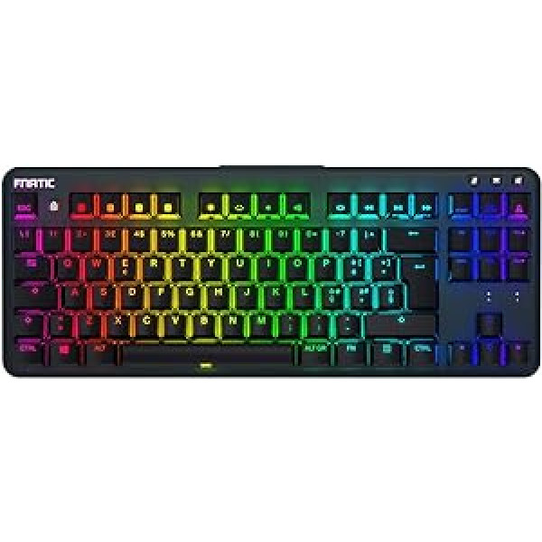 Fnatic miniStreak - LED Backlit RGB Mechanical Gaming Keyboard - Cherry MX Silent Red Switches - Small Compact Portable Tenkeyless Layout - Pro Esports Gaming Keyboard (IT Layout, QWERTY)