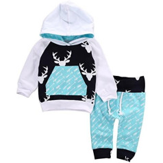 Geagodelia Baby Clothing Set Baby Boys Girls Clothing Long Sleeve Hoodie Top + Trousers Newborn Toddler Soft Baby Set Christmas Outfit T-20839