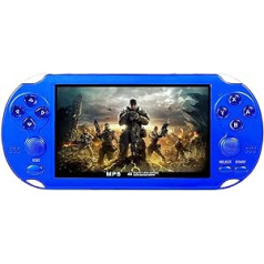 CZT Video Game Console 4.3 Inch 8GB Built-in 2100 Free Games for Multiple Simulators Handheld Game Console Video/Music TV Output Game Can Be Archived (Blue)