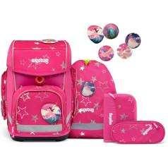 ergobag Cubo Set Ergonomisks skolas mugursoma Classic 6-Dab 1. Class Primary School, Star Teasybear - Rozā